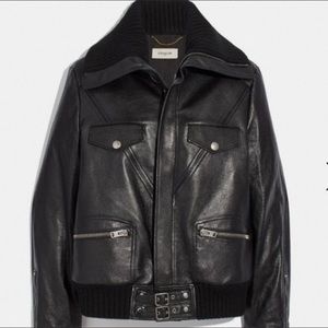 Coach NWT moto leather jacket Size 2.
